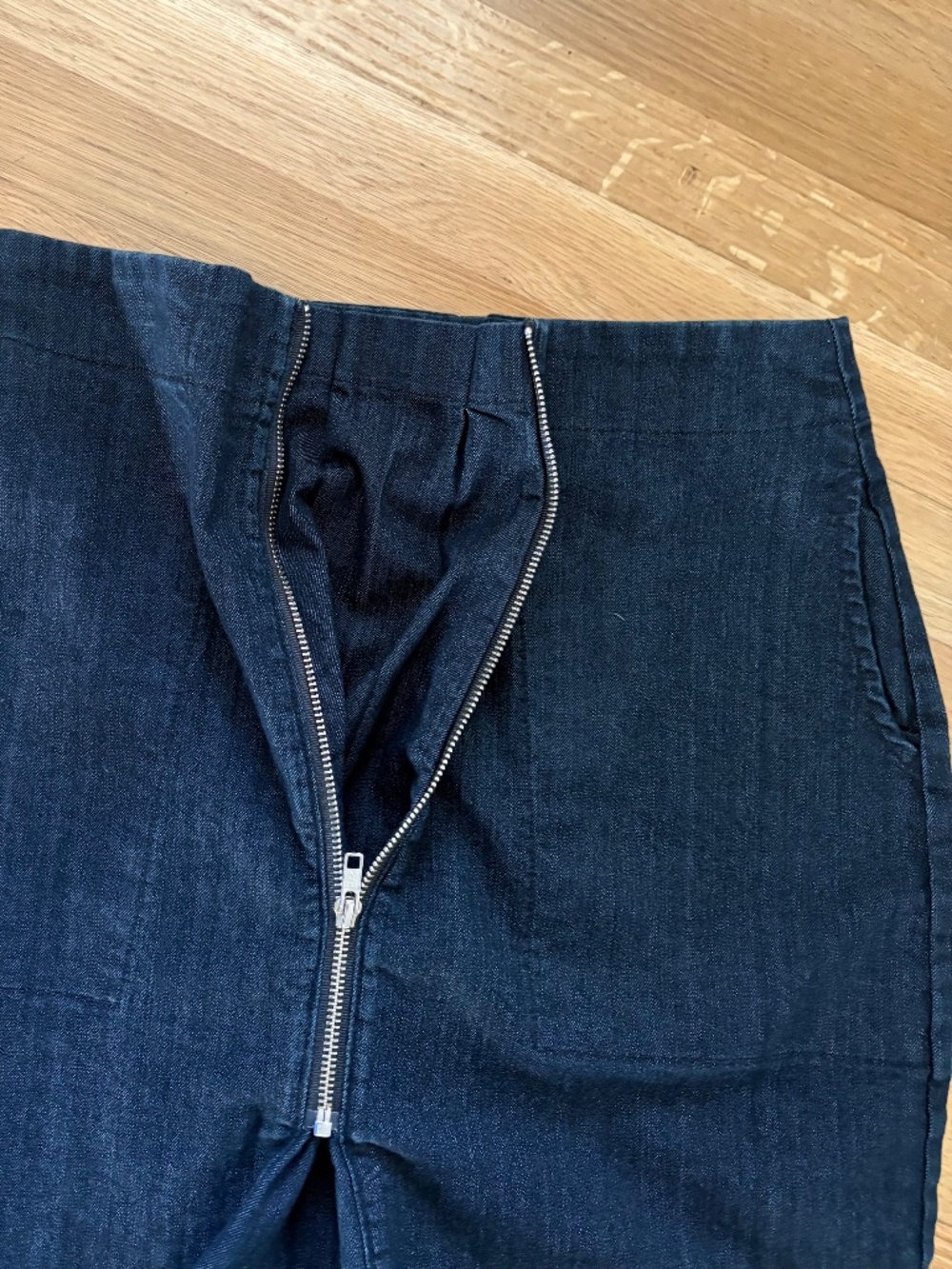 Prairie Underground Denim Zipper Pleat Skirt, Large - Picture 6 of 6
